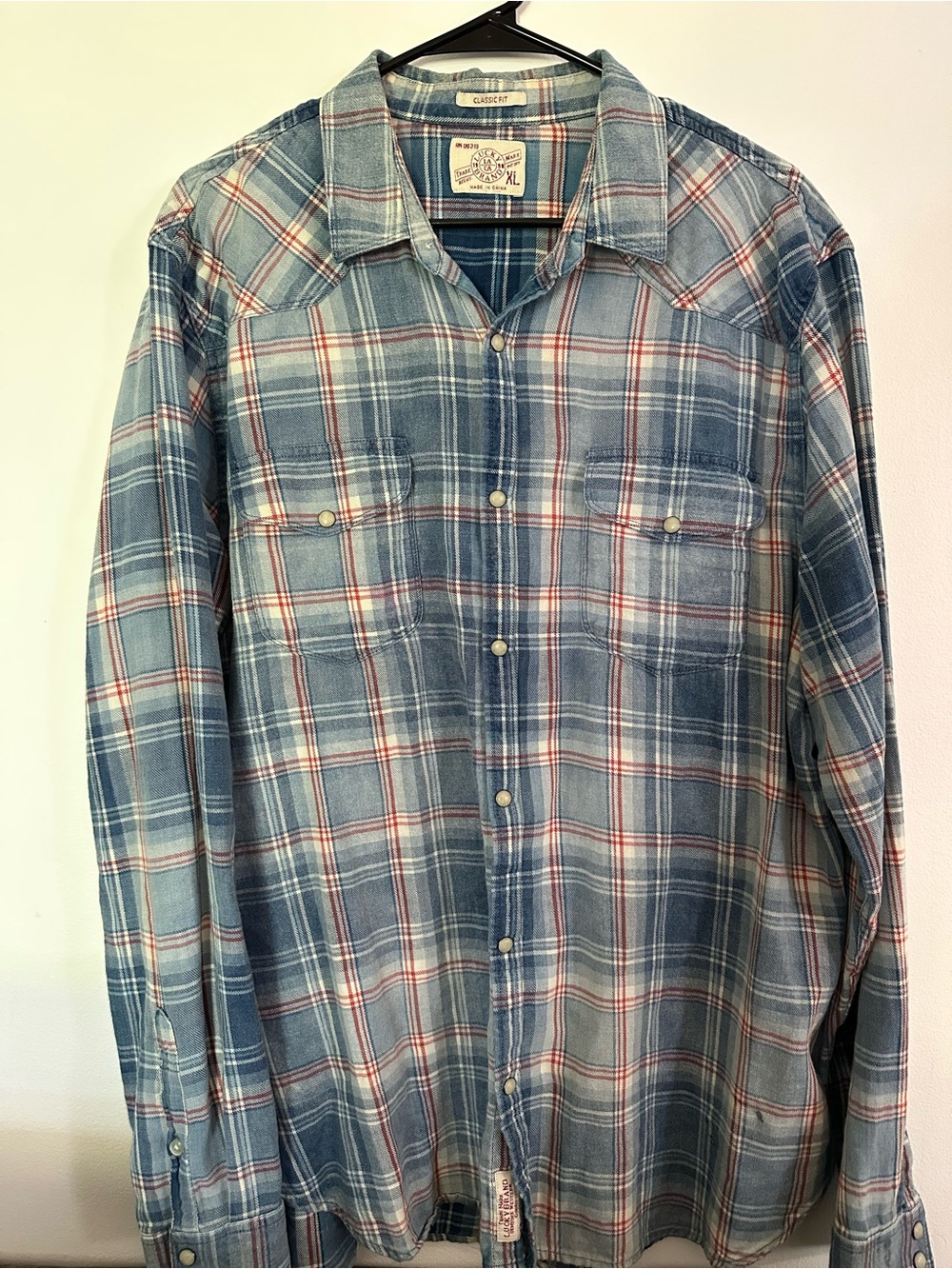 Lucky Brand Blue Plaid Men's Button-Up Shirt - XL